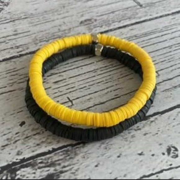 Handmade Football Stretch Bracelet Set - Picture 3 of 3